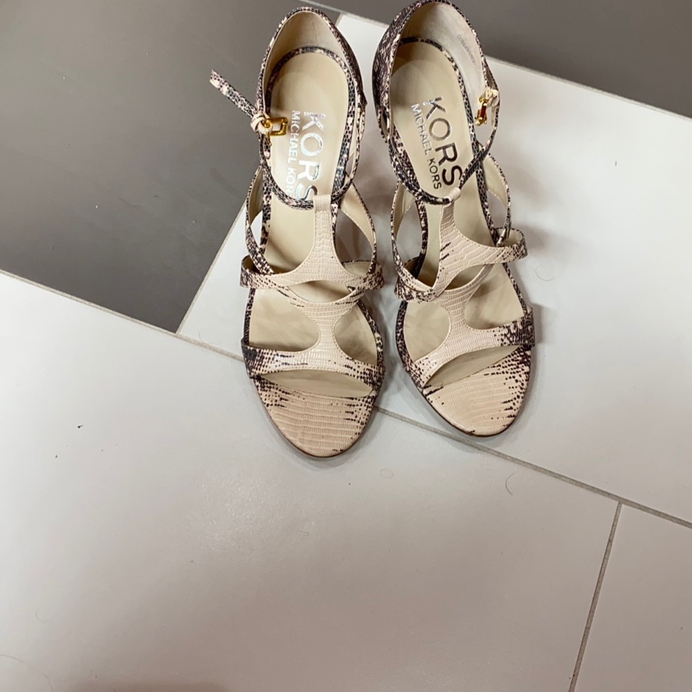 Michael Kors nude lizard shoes